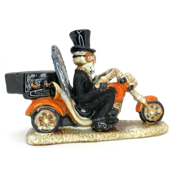 Yankee Candle Boney Bunch Bone to be Wild Motorcycle Votive Holder Halloween - Picture 1 of 5